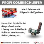 TronicXL 600W Kombischleifer – Profi-Messerschleifer mit Schleifband & Polierscheibe – Bild 4