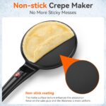 SNAILAR Crêpe-Maker 800W mit Antihaftbeschichtung – Elektrischer Pfannkuchen-Maker mit automatischer Temperaturkontrolle – Bild 5