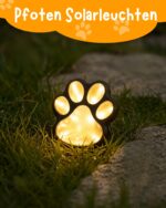 6er-Set Solar Bodenleuchten Pfotenabdruck – Warmweisse LED Gartenbeleuchtung für Aussen – Bild 6