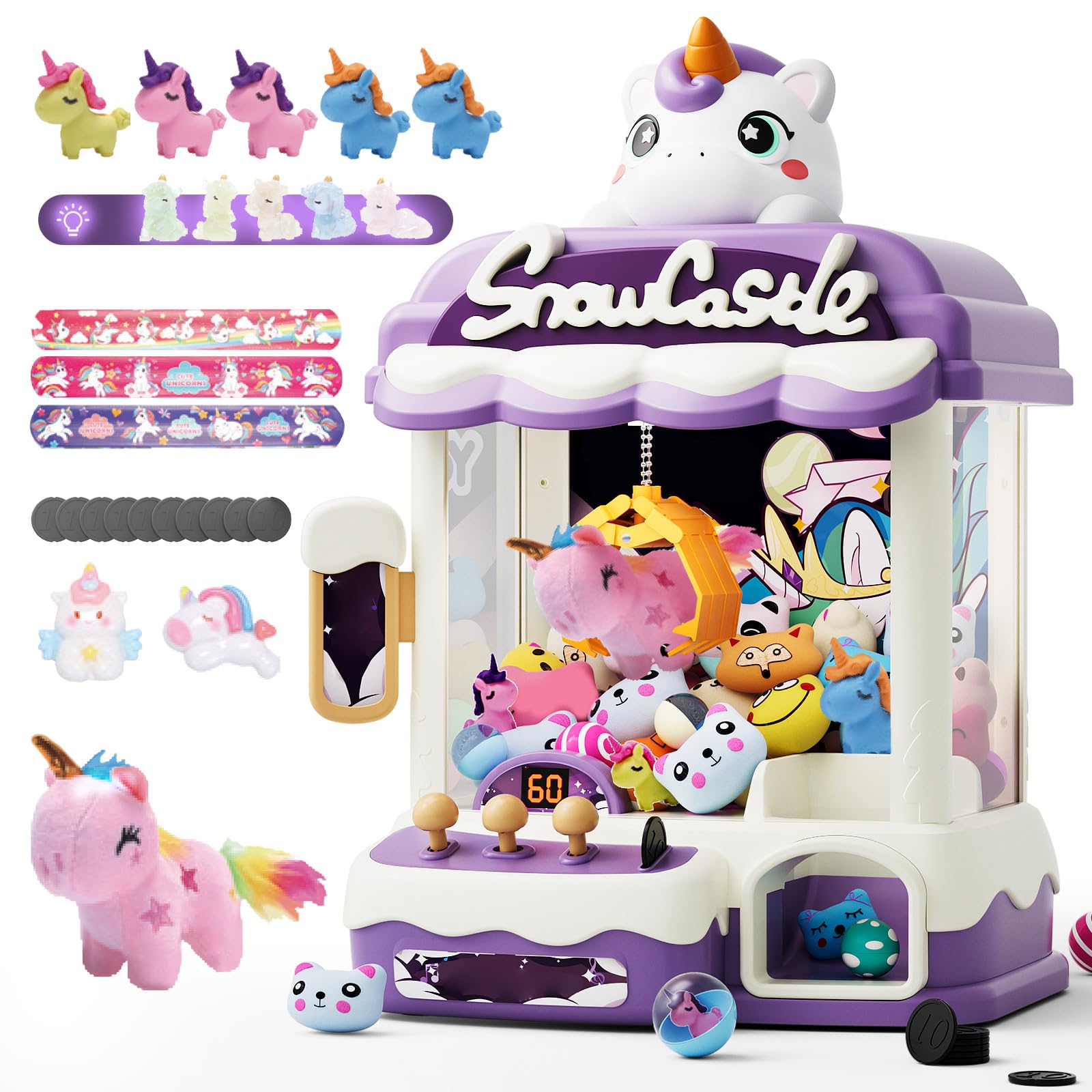 Skirfy Greifautomat Einhorn – Arcade-Spiel mit 25 Preisen für Kinder ab 6 Jahren