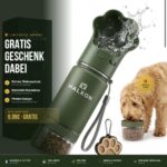 MALXON 3-in-1 Trinkflasche 300 ml – Wasserflasche, Futterbehälter & Trinknapf für Hunde – Bild 3