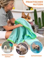 Bibykivn Hundebademantel M Mikrofaser – Schnelltrocknend mit verstellbarem Klettverschluss – Bild 6