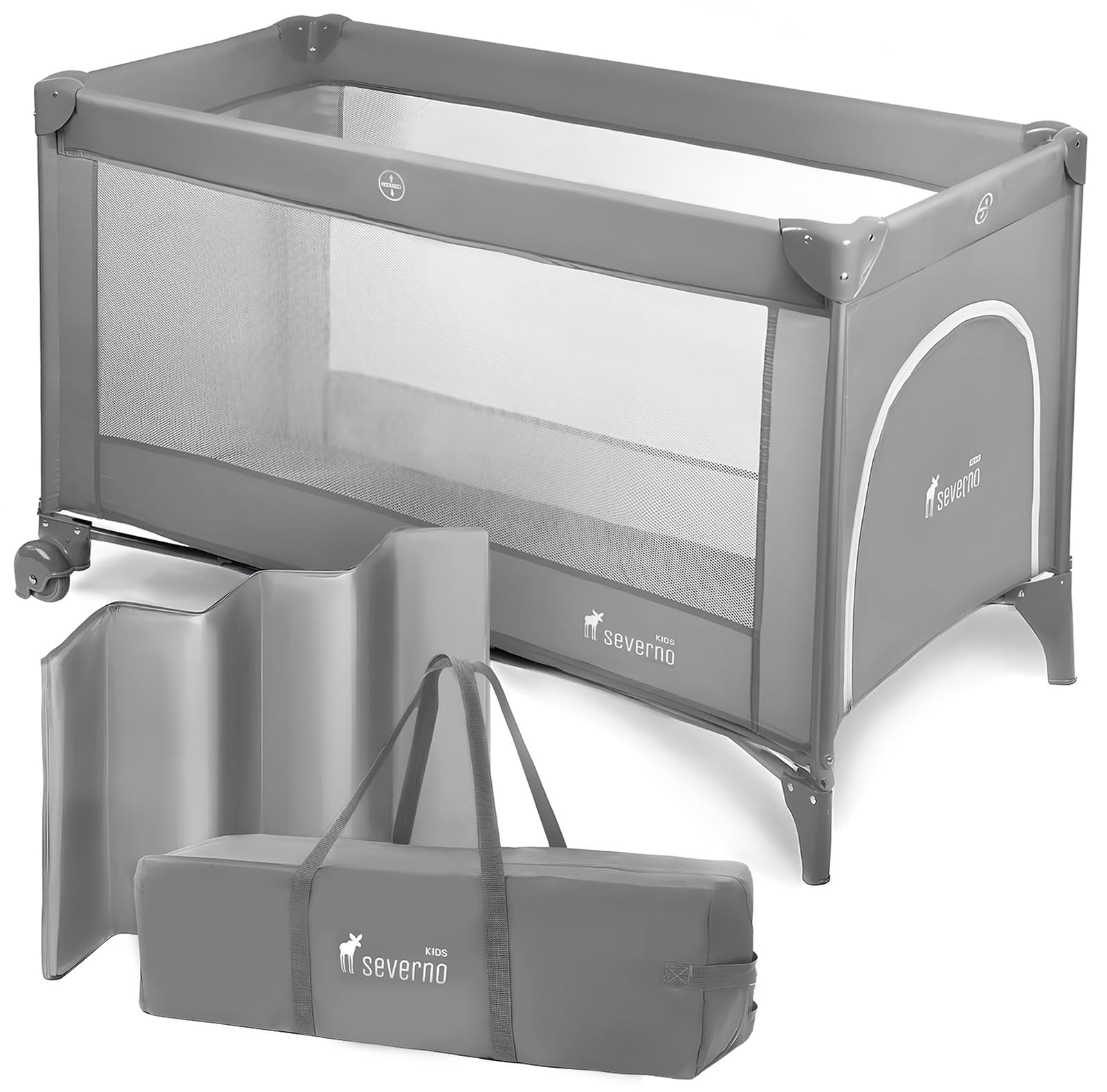 SEVERNO Honey Bunny Baby-Reisebett – Faltbar mit Matratze, Rollen & Transporttasche
