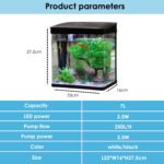 Nobleza 7L Nano Aquarium Komplettset mit LED-Beleuchtung & Filtersystem – Einsteigeraquarium – Bild 7
