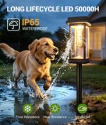 RECHOO Solarleuchten 4er Set – Warmweiss Gartenbeleuchtung mit Metall-Erdspies & 2 Modi – Bild 5