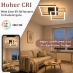 ZMH LED Deckenleuchte 47cm Schwarz – 24W Warmweiss für Wohnzimmer, Küche & Schlafzimmer – Bild 6
