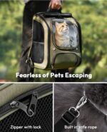 Pecute Katzenrucksack 42x32x26 cm mit Sichtfenster & Mesh-Belüftung – Ergonomischer Haustier-Rucksack – Bild 5