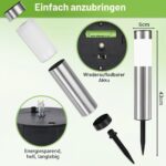 Heinstian Solarleuchten für Außen Kaltweiß – Edelstahl Gartenleuchten mit LED & IP45 – Bild 5