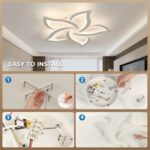 OTREN LED Deckenlampe 60 cm, 48W Dimmbar mit Fernbedienung – Blütendesign für Wohnzimmer & Schlafzimmer – Bild 7