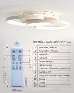 Meloweel LED Deckenlampe 40cm mit Holzrahmen – 28W dimmbar & farbtemperaturgesteuert – Bild 7