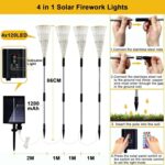 Joycome 2er Set Solar-Feuerwerksleuchten 4x120 LED mit Fernbedienung – Gartenbeleuchtung für Aussen – Bild 7