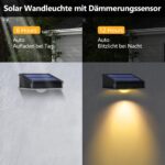 6er Set Solar Wandleuchten mit 3 Farbtemperaturen – IP65 wasserdicht für Garten & Terrasse – Bild 4