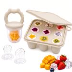 ZUFIO Fruchtsauger Baby ab 6 Monaten – Fütterungshilfe & Beissring Set mit Gefrierform