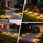 Shuniu Solar Bodenleuchten 12er Set mit 8 LEDs – Warmweiss Gartenbeleuchtung IP65 – Bild 7