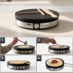 KLAMER Crêpes Maker 30 cm mit Antihaftbeschichtung & Holz-Zubehör – 1400 Watt – Bild 5