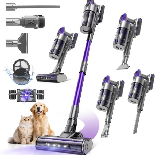 Redkey X18 Akku-Staubsauger 60 kPa – 8-in-1 Kabellos mit LED-Bürste & Automatikmodus