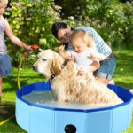 LUFEIS Hundepool 60x20cm – Faltbares Planschbecken mit Ablassventil für kleine Hunde – Bild 2
