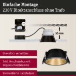 Paulmann Cole Coin Einbaustrahler 3-Stufen Dimmbar – LED Deckenleuchte Schwarz/Gold – Bild 6