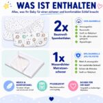 FlyIdeas 3-teiliges Spannbettlaken-Set 90x55 cm – 100% Baumwolle & wasserdichter Matratzenschoner – Bild 4