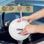 Mozvvco Erhöhter Katzennapf 2er-Set – Keramik mit Metallständer & Silikonmatte Gold – Bild 4
