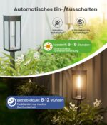 BITPOTT Solarleuchten 6er Set mit 3 Höhen – Warmweiss 3000K Gartenbeleuchtung IP65 – Bild 4