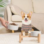 Erhöhter Hundenapf Set mit Keramik & Bambusständer – Doppelnapf 2x850ml für kleine & mittelgroße Hunde – Bild 6