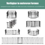 COSTWAY Kaminschutzgitter klappbar mit 8 Elementen – Sicherheitsgitter für Babys & Haustiere – Bild 7