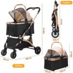 MAMIZO 3in1 Hundewagen mit Transportbox – Faltbarer Hundebuggy bis 20 kg für Hunde & Katzen – Bild 2