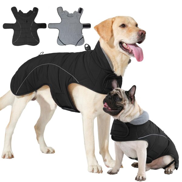 HEYWEAN Wintermantel für Hunde wasserdicht mit Fleece – Warme Hundejacke für kleine bis grosse Hunde