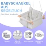Cateam Babyschaukel Holz mit 5-Punkt-Sicherheitsgurt – Hängeschaukel für Innen & Aussen – Bild 3