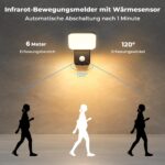 JVURICE Aussenwandleuchte mit Bewegungsmelder – 350° drehbar, IP65 wasserdicht – Bild 3