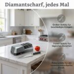 Rehomy Elektrischer Messerschärfer 3-Stufen mit Diamantscheiben – Profi-Schärfsystem für Küchenmesser – Bild 4