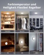 BOJIM Akku-Deckenleuchte mit Bewegungsmelder – USB-Aufladbar, Fernbedienung, IP44 – Bild 5