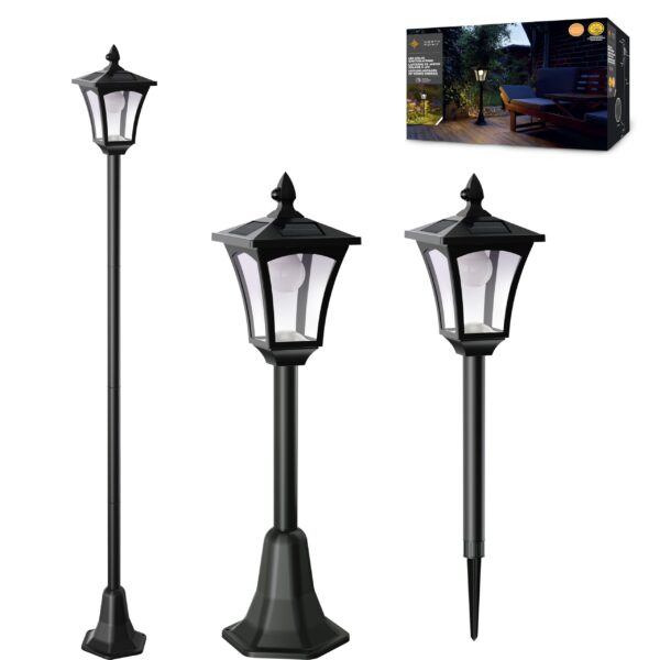 Northpoint LED Solar Gartenlaterne 3in1 mit Bewegungsmelder – 65-175 cm höhenverstellbar