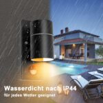 Wondlumi Außenleuchte mit Bewegungsmelder Schwarz – 5W GU10 LED IP44 für Terrasse & Garten – Bild 5