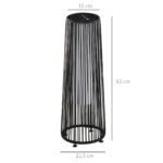 Outsunny Solarleuchte Rattan 61 cm – Gartenlampe mit Lichtsensor & 8h Betriebsdauer – Bild 7