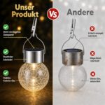 SC-Daily Solar-Hängeleuchten 8er Set – Warmweiss IP65 Gartenleuchten für Aussen – Bild 6