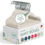 Laleni Kinderkleiderbügel 50er Set mit Samtbezug – Rutschfest & 360° drehbar für Babys