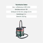 Metabo ASA 30 L PC Nass-Trockensauger – Industriesauger mit PressClean für Baustellen – Bild 5