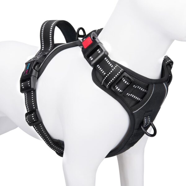 PHOEPET Hundegeschirr M mit Front-Clip & Reflektoren – Anti-Zug-Weste für kleine Hunde