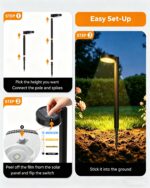NIORSUN Solarleuchten 8er Set – 3 Farbtemperaturen & Linsentechnik für Garten & Gehweg – Bild 9