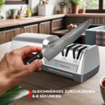 XCMAN TIMERIAL Elektrischer Messerschärfer mit 3-Stufen-Diamantschleifscheibe – Profi-Schärfsystem – Bild 2