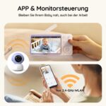BOIFUN Babyphone 2026 mit Kamera – 5" 2K Display, WLAN-App & 360° Auto-Tracking – Bild 10