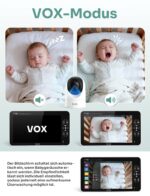 GHB Babyphone 7 Zoll 1080P IPS mit Infrarot-Nachtsicht – Sicherer Babymonitor für Eltern – Bild 4