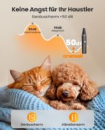 oneisall Pfotentrimmer für Hunde & Katzen mit 2 Messerkopf – IPX7 wasserdicht, leise & 2h Akkulaufzeit – Bild 5