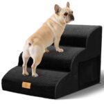 Thihome 3-Stufen Hundetreppe 60x40x40cm – Gelenkschonende Haustierrampe mit Rutschschutz