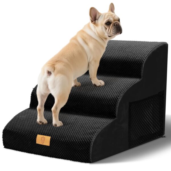 Thihome 3-Stufen Hundetreppe 60x40x40cm – Gelenkschonende Haustierrampe mit Rutschschutz