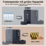 Gardner Pet Automatischer Futterspender mit 2 Edelstahlnäpfen – Schwerkraftsystem für Katzen & Hunde – Bild 3