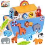 Arche Noah Holzspielzeug – Montessori Lernspiel & Taufgeschenk für Kleinkinder
