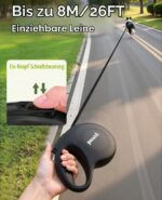 Pecute Rollleine 8m mit LED-Licht – Ausziehbare Hundeleine für Grosse Hunde bis 50 kg – Bild 4
